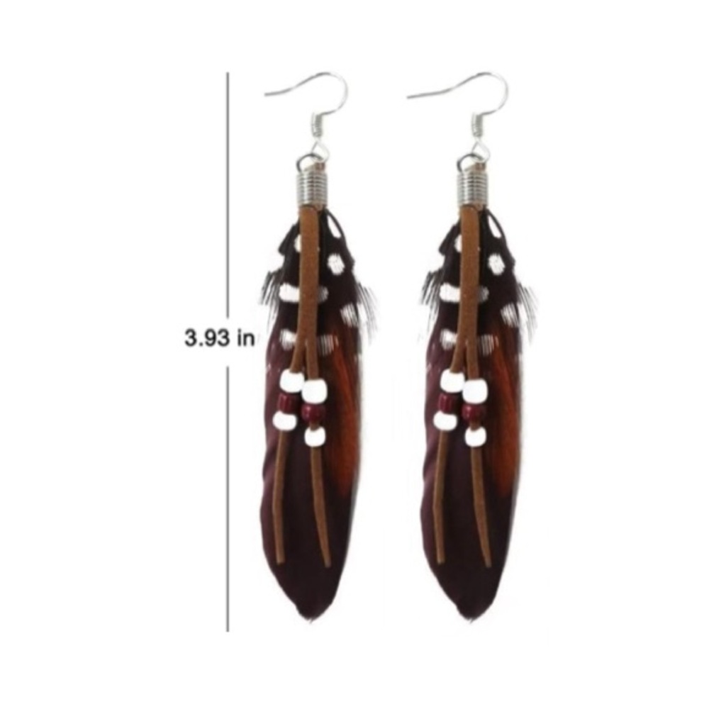 NEW Boho Feather festival dangle Earrings - Boutique - Picture 2 of 5